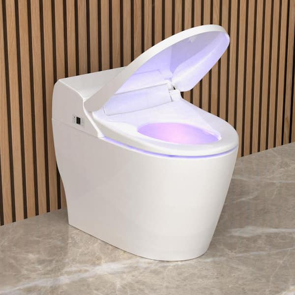 Stylement Tankless Smart Bidet Toilet Elongated in White, UV LED, Auto Flush, Heated Seat, Made in Korea