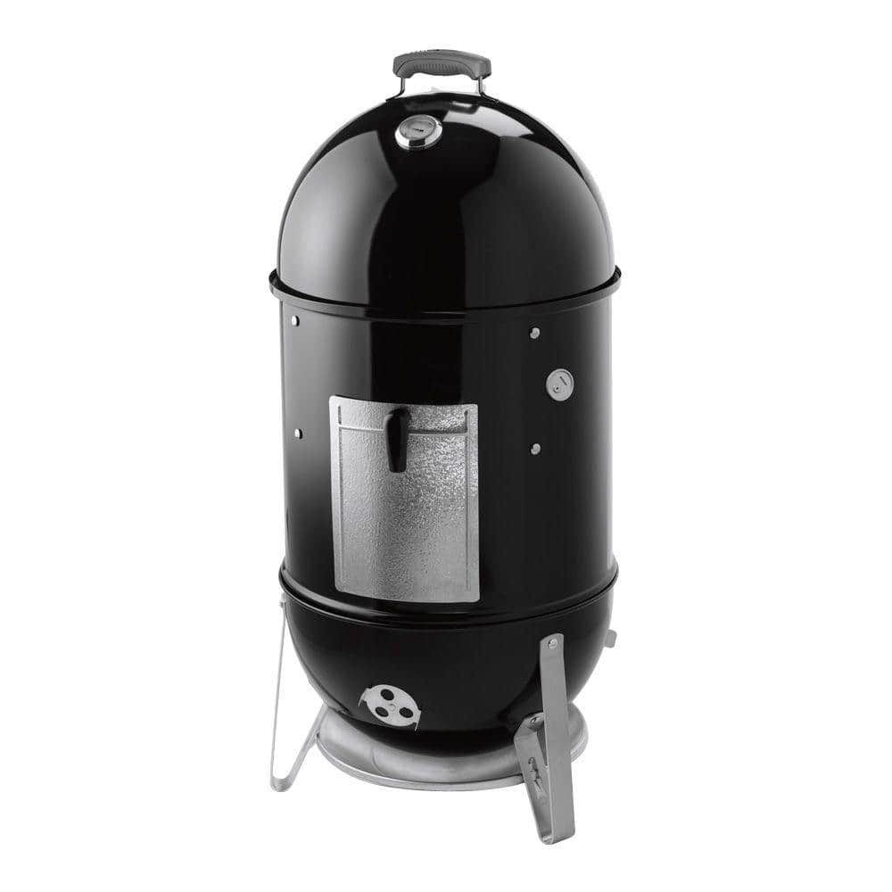 18 in. Smokey Mountain Cooker Smoker in Black with Cover and Built-In Thermometer
