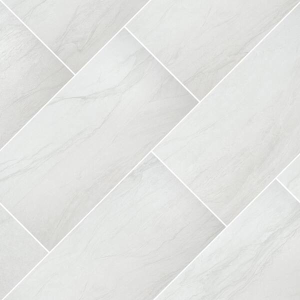 MSI Alexandra White 12 in. x 24 in. Matte Porcelain Marble Look Floor and  Wall Tile (2 sq. ft./Each) NHDALEX12X24 - The Home Depot