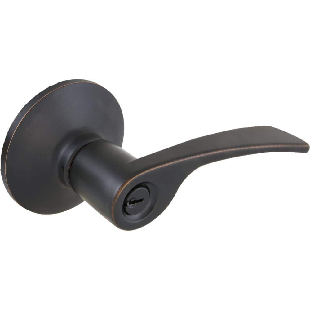 Kensington Aged Bronze Keyed Entry Door Lever