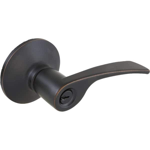 Kensington Aged Bronze Keyed Entry Door Lever