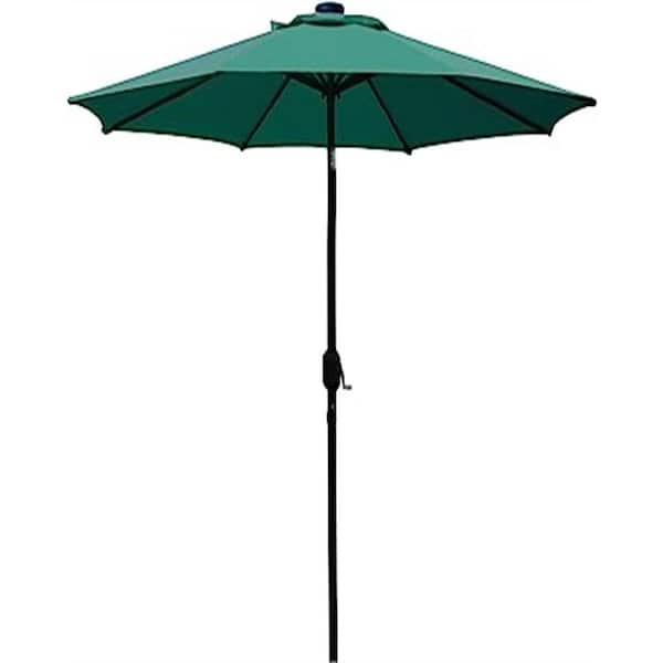 Unbranded 9 ft. Aluminum Beach Crank and Tilt Patio Umbrella with 8-Sturdy Ribs in Dark Green