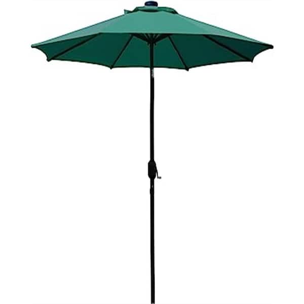 FAWEY TRED INC 9 ft. Aluminum Beach Crank and Tilt Patio Umbrella with 8-Sturdy Ribs in Dark Green