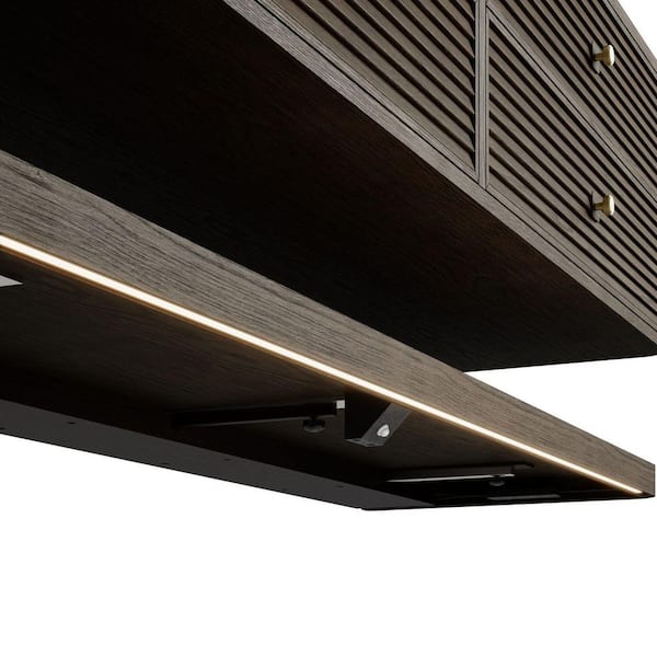 Allamari 72.0 in. Double Bath Vanity in Sable with Tajnar Wireless Charging Engineered Composite Top