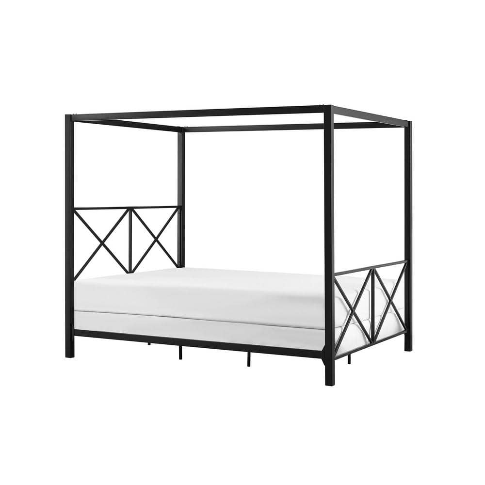 DHP Robin Black Metal Queen Size Canopy Bed DE51026 - The Home Depot