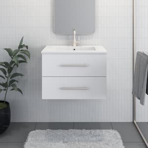 Napa 30 in. W x 20 in. D Single Sink Bathroom Vanity Wall Mounted In White with Acrylic Integrated Countertop