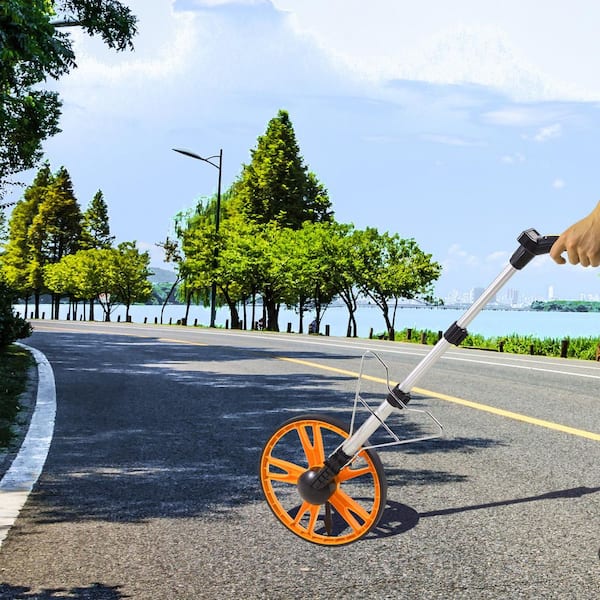 Measuring Wheel in feet and inch 12.5 in. Wheel Diameter, ABS + Aluminum Oxide Measuring Wheel, Measurement 0-9,999 ft.