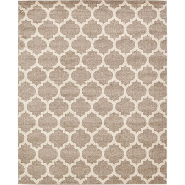 Unique Loom Trellis Philadelphia Light Brown/Beige 8' 0 x 10' 0 Area Rug