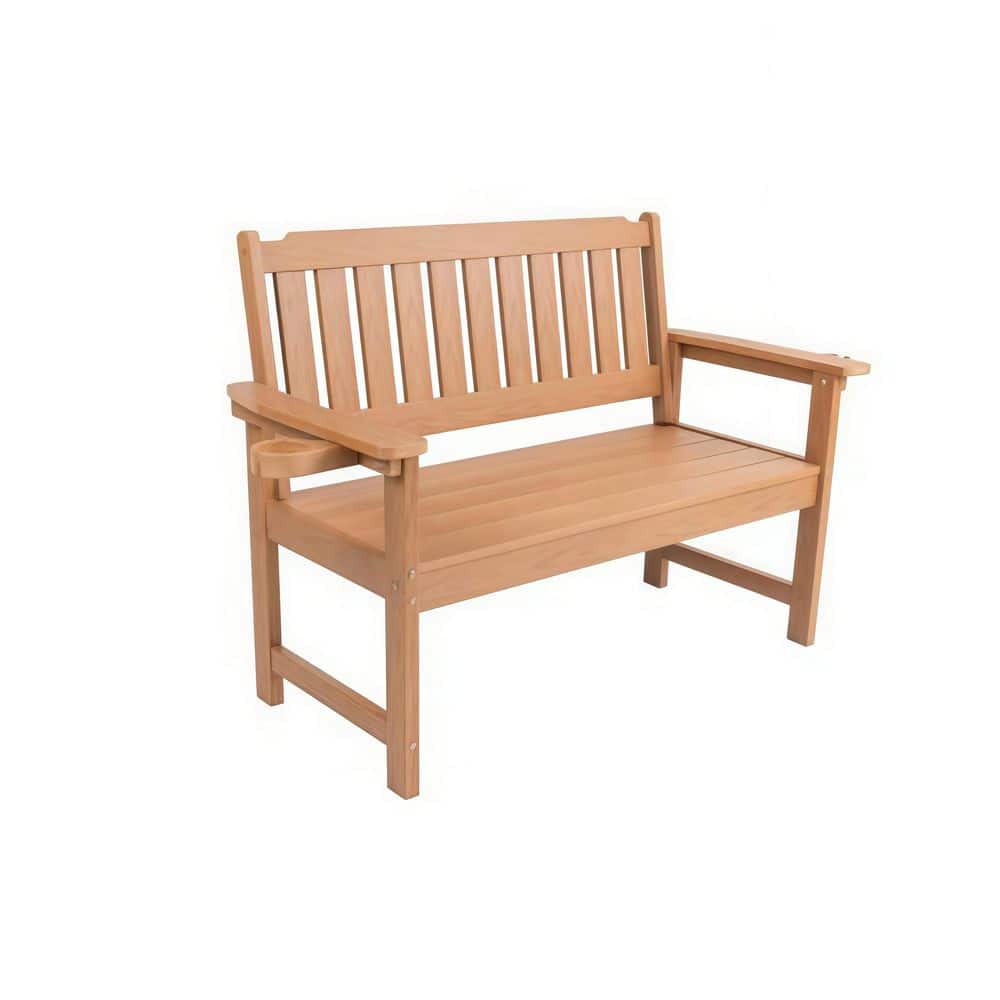 Teak Wood-Like All-Weather Outdoor Bench - HIPS Construction, Ergonomic & Durable for Patio, Garden & Park Use price history on PriceWatchPro