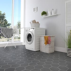 Retro Mini Hex Nero 7 in. x 8 in. Porcelain Floor and Wall Tile (11.16 sq. ft./Case)