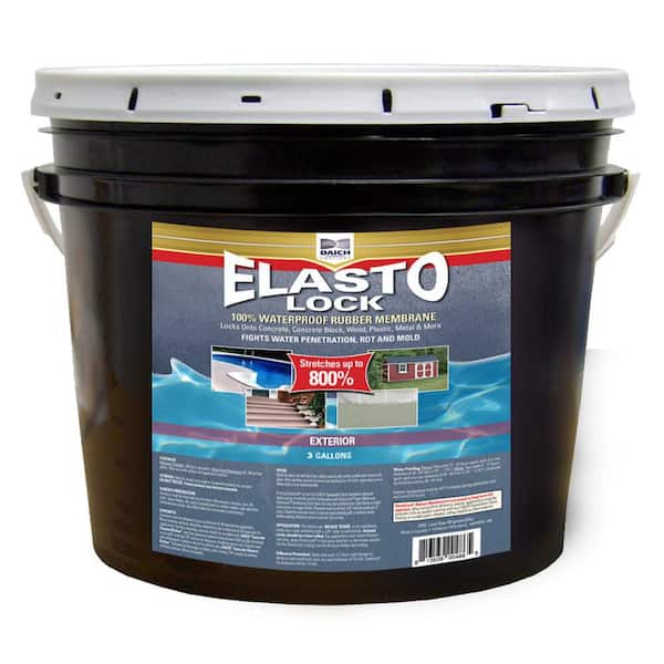 ElastoLock 3 Gal. Gray Exterior Damp-Proof Rubber Membrane Coating and Waterproofer