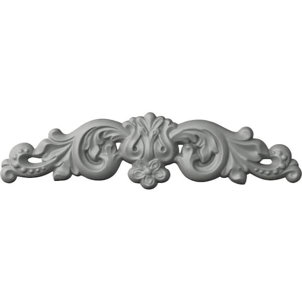 Ekena Millwork 15-5/8 in. x 4 in. x 3/4 in. Floral Center Onlay