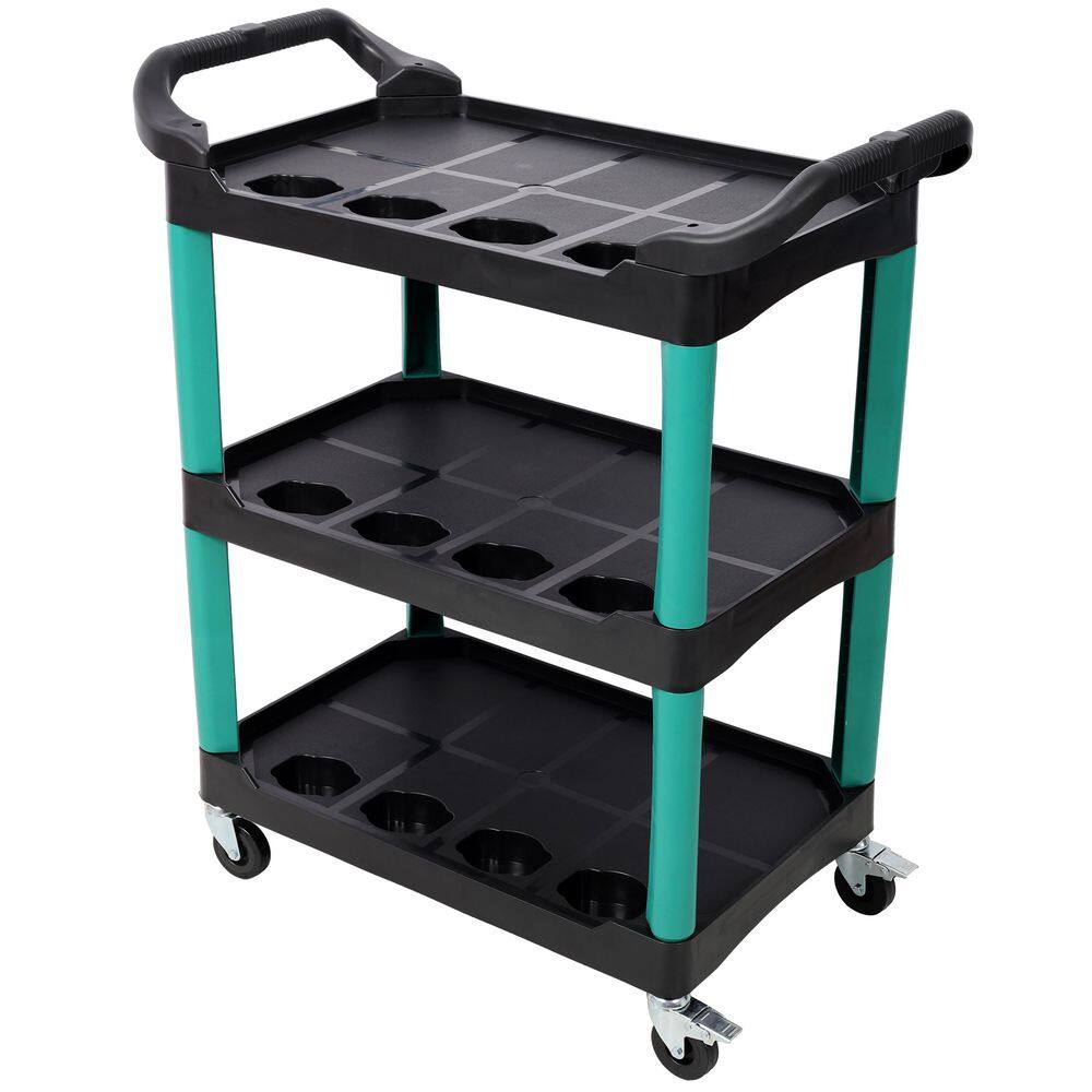 3-Tier Plastic Rolling 4-Wheeled Auto Detail Utility Cart in Green and Black for Garage, Workshop, Repair Shop price history on PriceWatchPro