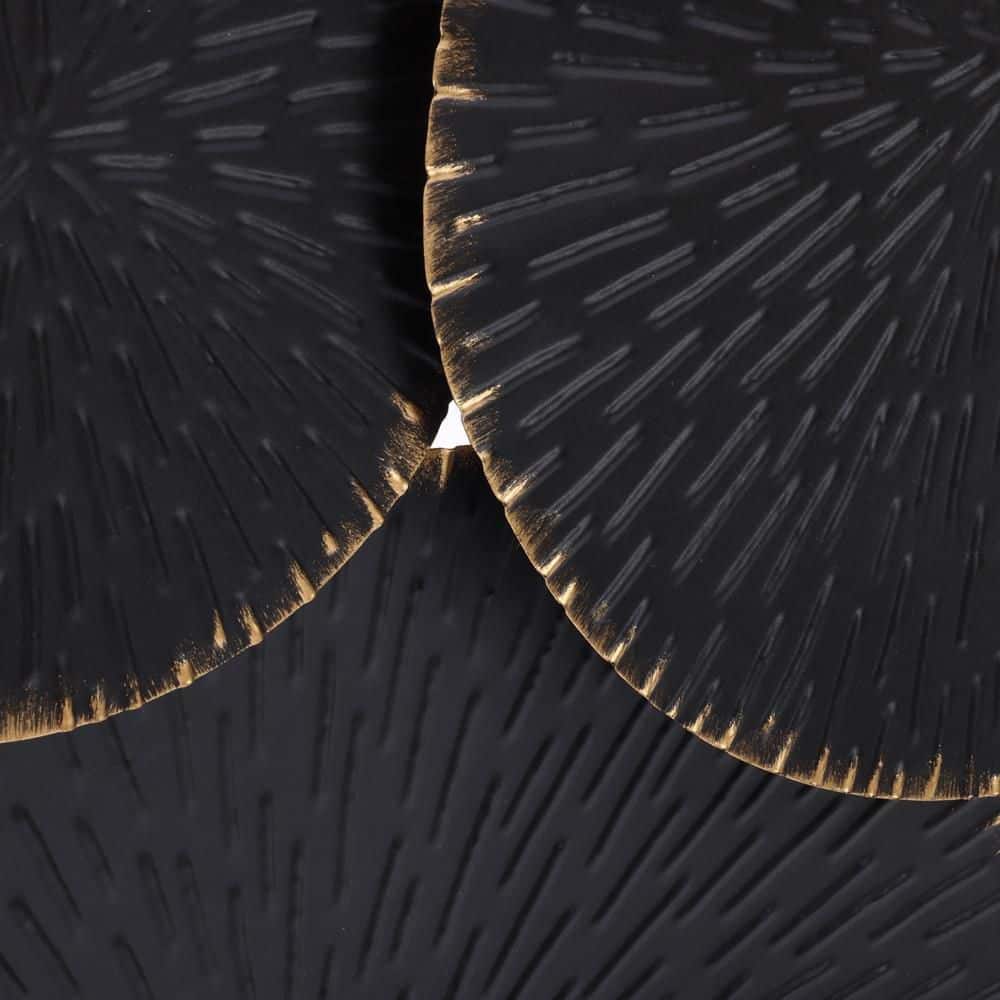 Large Black and Gold Iron Abstract Wall Sculpture