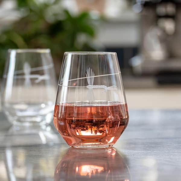 wine glass design Engraved 15oz Stemless Wine Glasses
