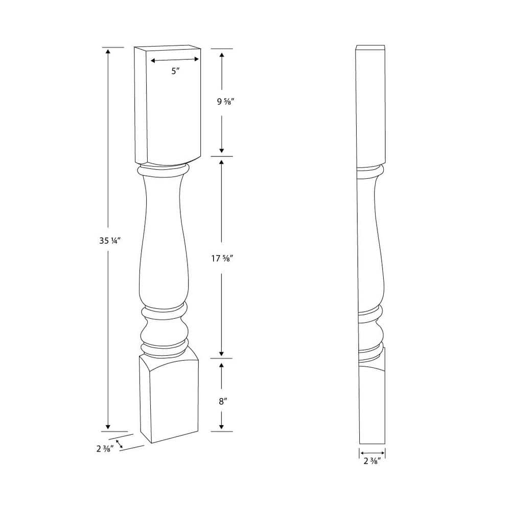 Natural Hard Maple Half Round Kitchen Island Leg