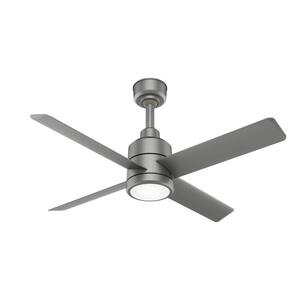 Trak 60 in. Integrated LED Indoor/Outdoor Matte Silver Commercial Ceiling Fan with Light and Wall Control