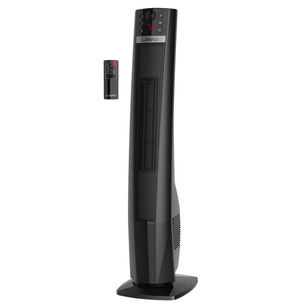Lasko 32" Black Ceramic Electric Tower Heater with Remote