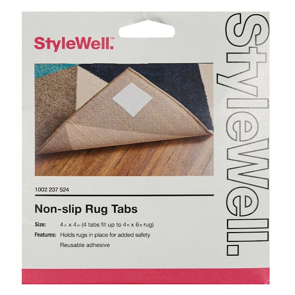 StyleWell Multi-Surface 4 in. x 4 in. Adhesive Tabs Rug Pad
