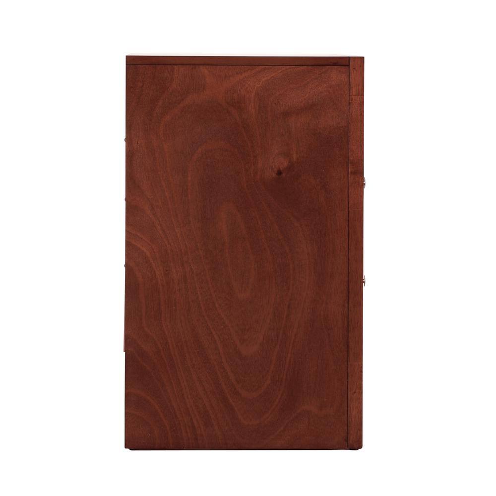 Marilla Cherry Wood 3-Drawer Nightstand, 28" Height