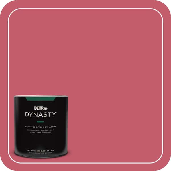 BEHR DYNASTY 1 qt. #MQ4-01 Candy Drop One-Coat Hide Semi-Gloss Enamel Interior Stain-Blocking Paint and Primer