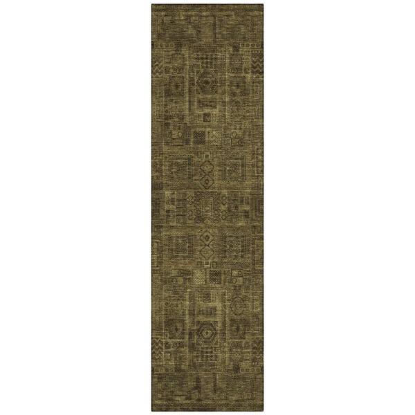 Chantille Machine Washable Indoor/Outdoor Abstract ACN2805 Walnut 2 ft. x 7 ft. Runner Rug