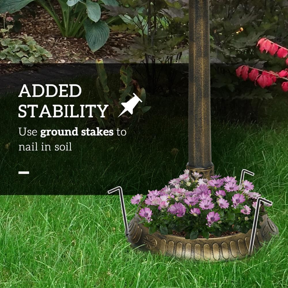 Bronze 28" Antique Bird Bath with Pedestal and Bird Statue