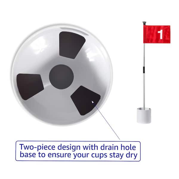 Golf Putting Green Practice Training Hole Cups with Numbered Flag Pole Sticks (Set of 4)