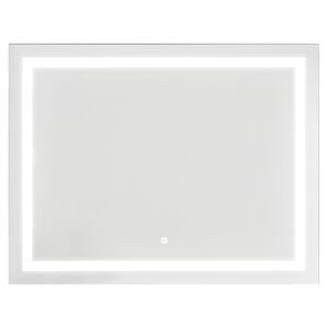 36 in. W x 28 in. H Rectangular Frameless Anti-Fog Wall Bathroom Vanity Mirror with LED Light