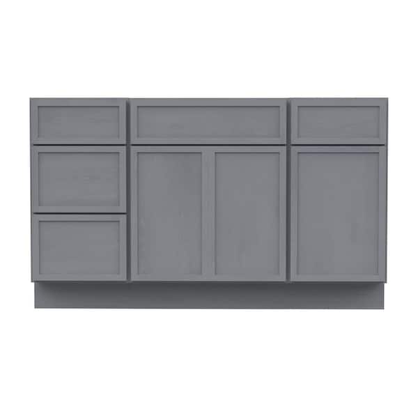 54 in. W x 21 in. D x 32.5 in. H Bath Vanity Cabinet without Top in Silver (Unassembled)