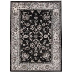Alexis Rein Black 4 ft. x 6 ft. Transitional Bordered Area Rug