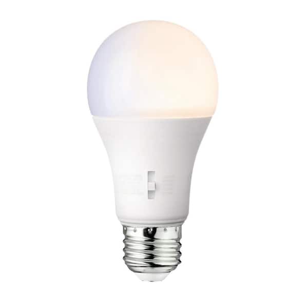 Photo 1 of 100-Watt Equivalent A19 Dimmable CEC Dusk to Dawn LED Light Bulb with Selectable Color Temperature (2-Pack)