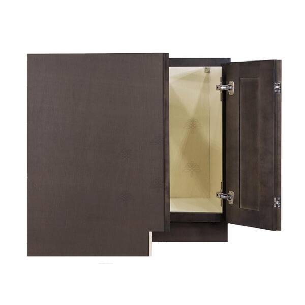 LIFEART CABINETRY Lancaster Shaker Assembled 36 in. x 34.5 in. x 24 in. Base Lazy Susan Cabinet in Vintage Charcoal