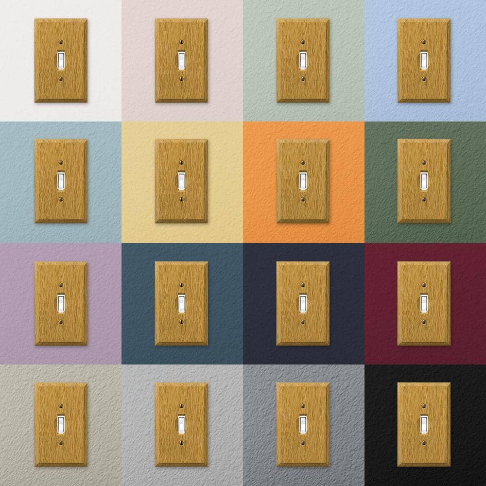Light Oak Double Rocker Wood Wall Plate