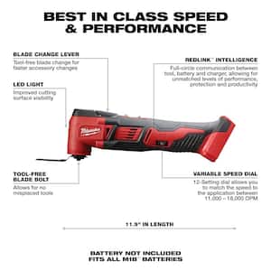 M18 18V Lithium-Ion Cordless Oscillating Multi-Tool Kit with (1) 1.5Ah Battery and Charger and Oscillating Blade Set