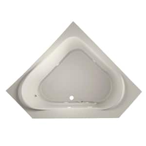 CAPELLA 60 in. x 60 in. Neo Angle Whirlpool Bathtub with Center Drain in Oyster