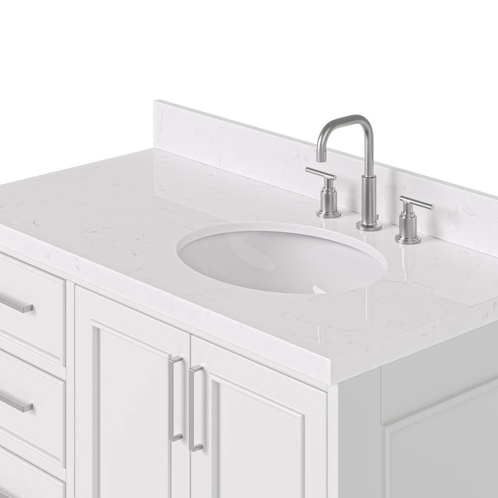 Stafford 42" White Freestanding Single Bathroom Vanity with Quartz Top