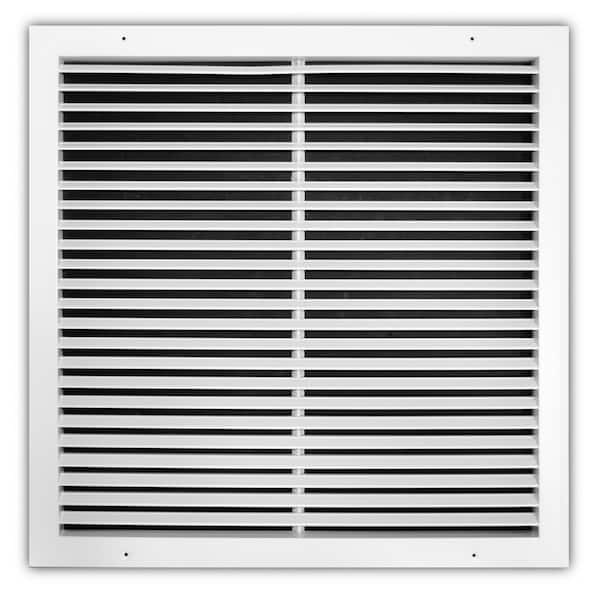 Everbilt 20 in. x 20 in. Aluminum Fixed Bar Return Air Grille in White