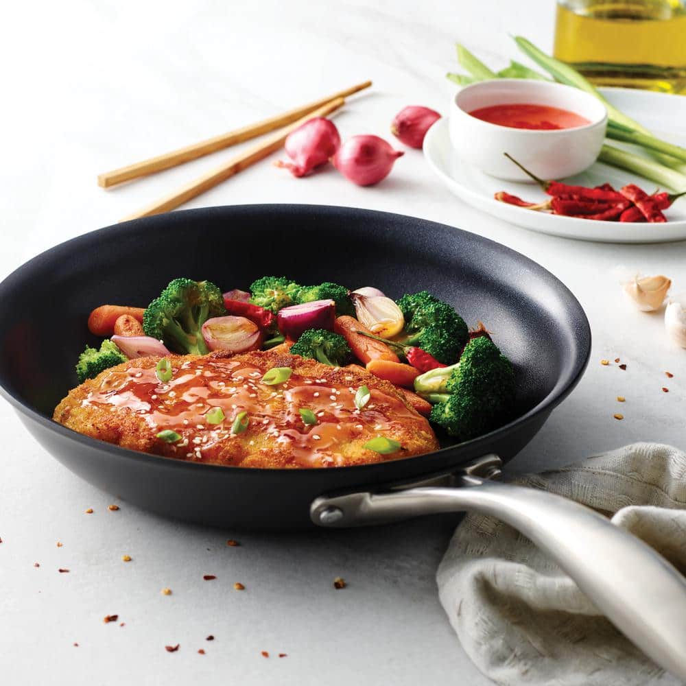 8-Inch Hard Anodized Nonstick Aluminum Fry Pan with Stainless Steel Handle