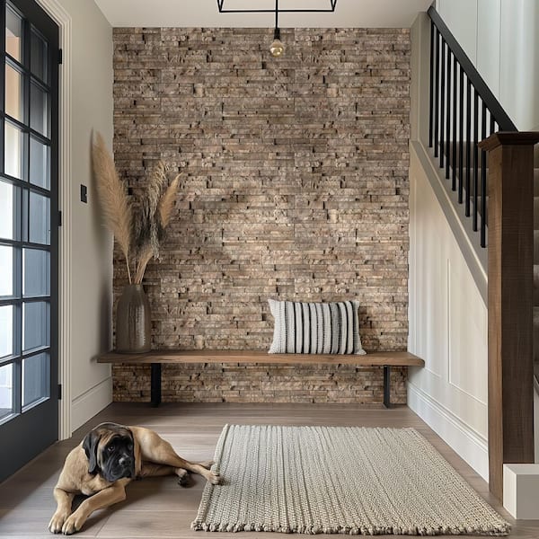 Terrado Woodville Rustic 4 in. x 20 in. Natural Finish Cement Stone Look Ledger Panel Wall Tile (5.4 sq. ft./Case)