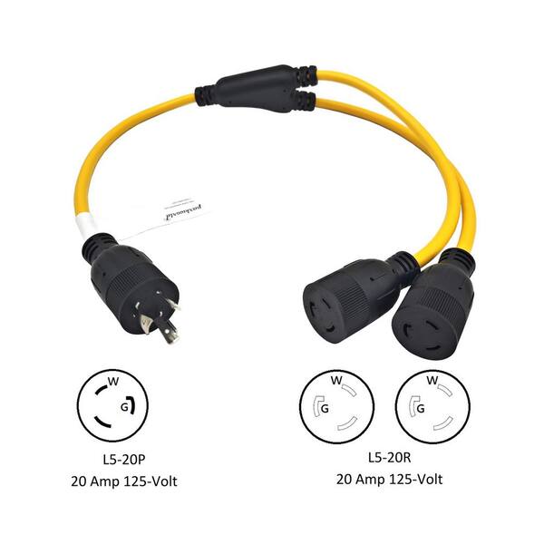 Generic NEMA L5-20P 20 Amp 125 Volt Male Twist Lock Power Cord Plug (3-Wire)