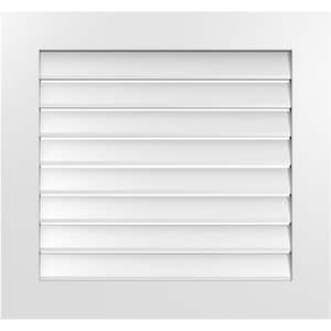 30 in. x 28 in. Vertical Surface Mount PVC Gable Vent: Functional with Standard Frame