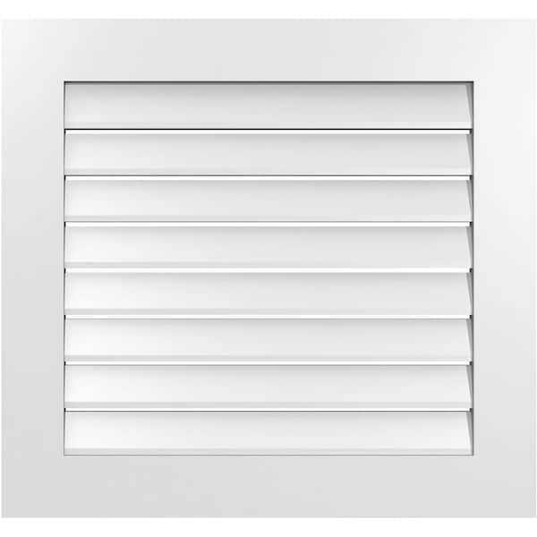 Ekena Millwork 30 in. x 28 in. Vertical Surface Mount PVC Gable Vent: Functional with Standard Frame
