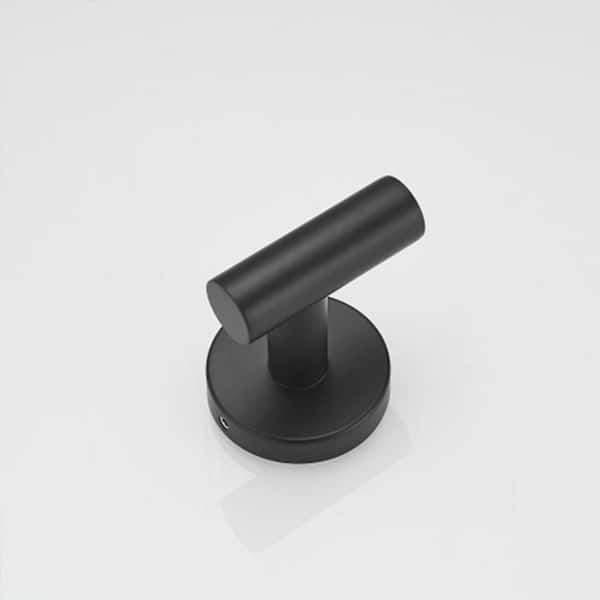 Unbranded Round Bathroom Robe Hook and Towel Hook in Stainless Steel Matte Black 25inch