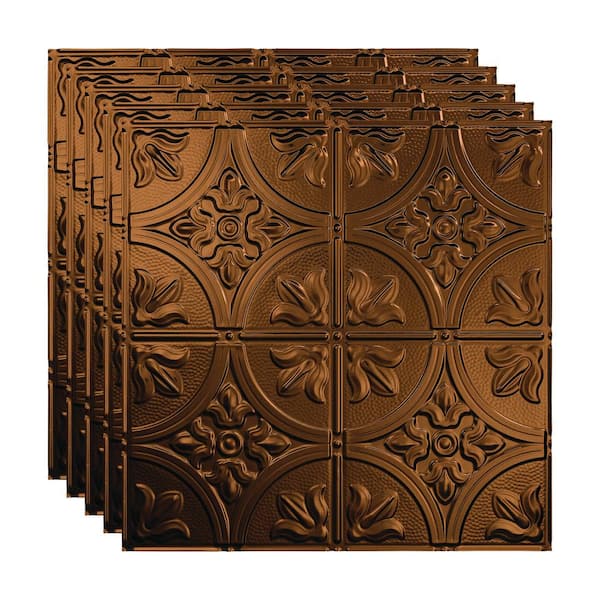Fasade Traditional #2 2 ft. x 2 ft. Oil Rubbed Bronze Lay-In Vinyl Ceiling Tile ( 20 sq.ft. )
