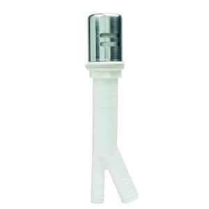 Dishwasher Air Gap with Brass Cap, 5/8 in. O.D. Tube x 7/8 in. O.D. Tube Plastic Body in Stainless Steel PVD