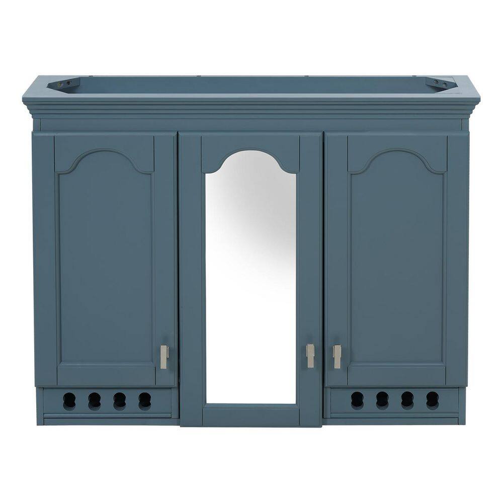 35 in. W x 28 in. H Rectangular Blue Wall-Mount Medicine Cabinet with Mirror and Soft-Closing Hinges price history on PriceWatchPro