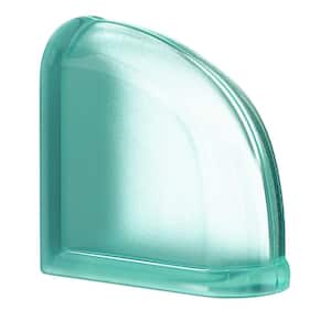 3 in. Thick Series 6 x 6 x 3 in. Curved End (1-Pack) Mint Mist Pattern Glass Block (Actual 5.75 x 5.75 x 3.12 in.)