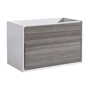 Catania 36 in. Modern Wall Hung Bath Vanity Cabinet Only in Glossy Ash Gray