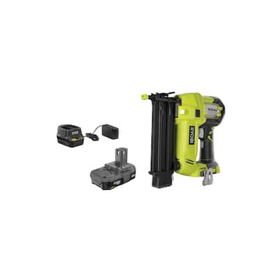 ONE+ 18V Lithium-Ion Cordless AirStrike 18-Gauge Brad Nailer with (1) 1.5 Ah Battery and (1) 18V Charger